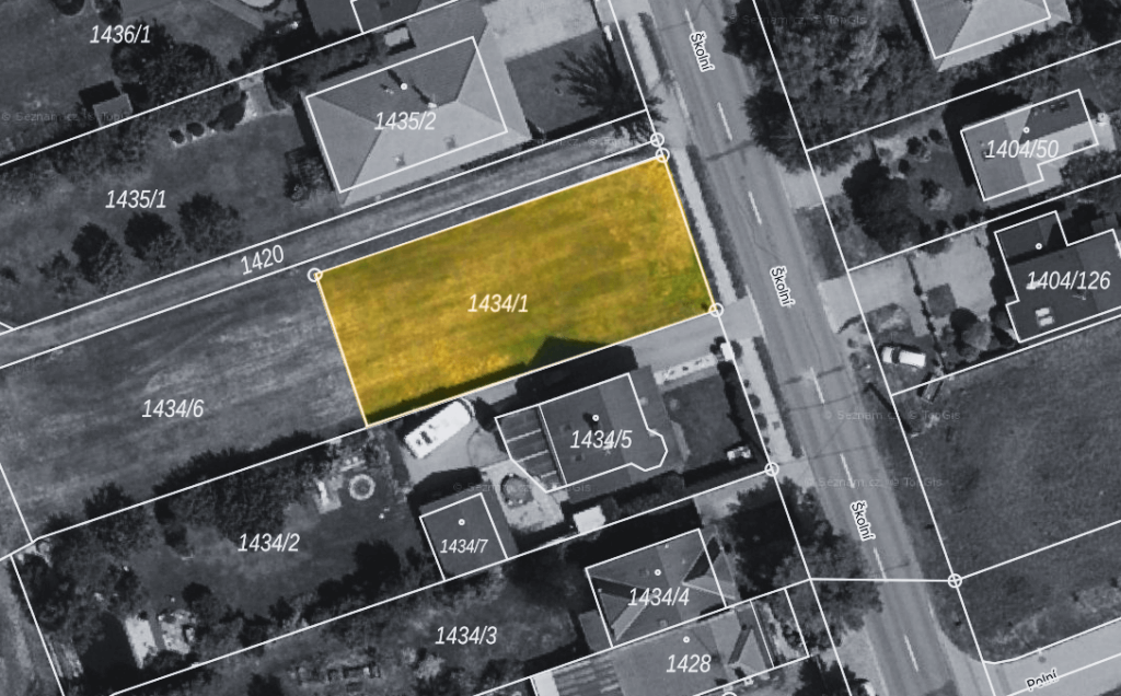 Křenovice pozemek výřez